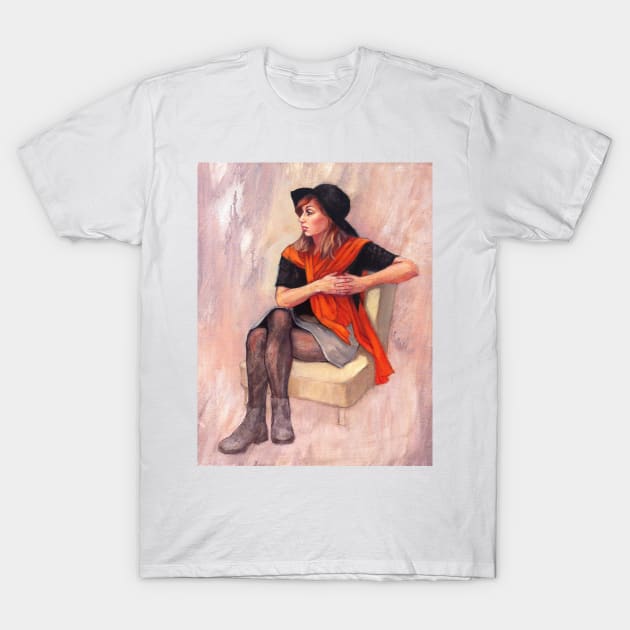 Portrait of Tess ~ oil T-Shirt by rozmcq